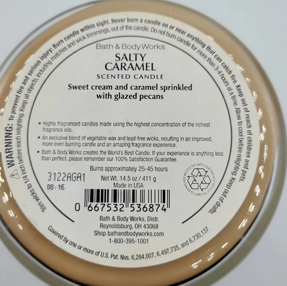 Bath & Body Works Salty Caramel 3 Wick candle